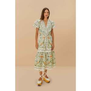 Off-White Folk Floral Lace Midi Dress